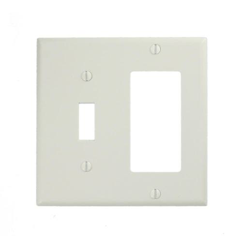 Wall Plate   2-Gang 1-Toggle/1-Decorator/Rocker White (1-Pack)