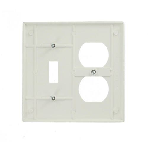 Wall Plate 2-Gang 1-Toggle/1-Decorator/Rocker White (1-Pack)