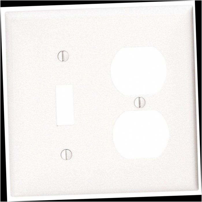 Wall Plate 2-Gang 1-Toggle/1-Decorator/Rocker White (1-Pack)