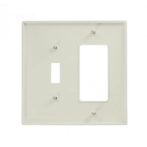 Wall Plate 1-Toggle/1-Decorator/Rocker 2-Gang White (1-Pack)