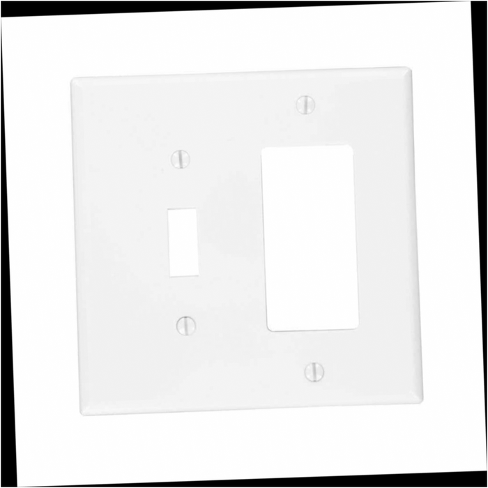 Wall Plate 1-Toggle/1-Decorator/Rocker 2-Gang White (1-Pack)