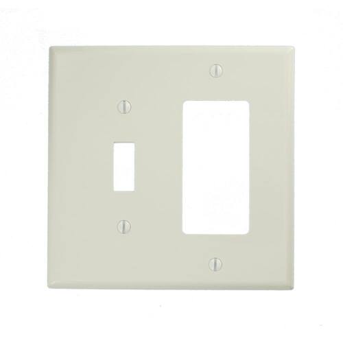 Wall Plate 1-Toggle/1-Decorator/Rocker 2-Gang White (1-Pack)