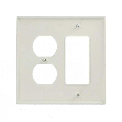 Wall Plate 2-Gang 1-Decorator/Rocker/1-Duplex White (1-Pack)