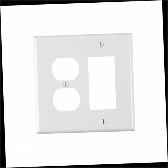 Wall Plate 2-Gang 1-Decorator/Rocker/1-Duplex White (1-Pack)