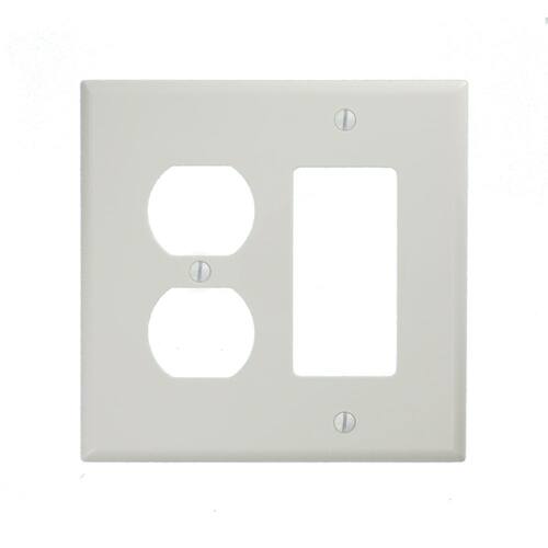 Wall Plate 2-Gang 1-Decorator/Rocker/1-Duplex White (1-Pack)