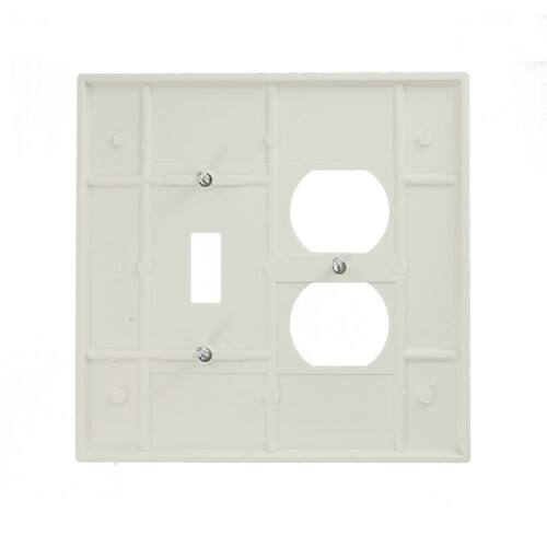 Wall Plate 1-Toggle/1-Duplex 2-Gang White (1-Pack)