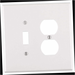 Wall Plate 1-Toggle/1-Duplex 2-Gang White (1-Pack)