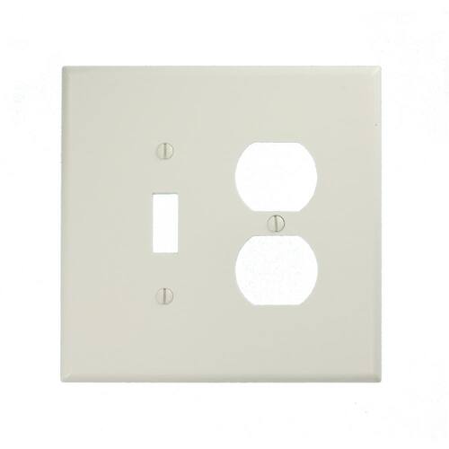 Wall Plate 1-Toggle/1-Duplex 2-Gang White (1-Pack)