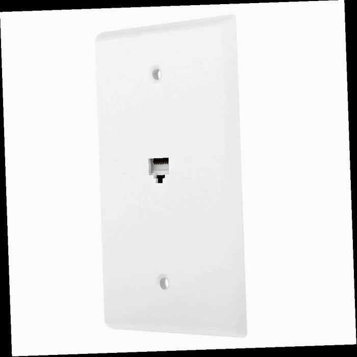 Outlet Wall Plate, White 1-Gang Data Jack Wall Plate (1-Pack)