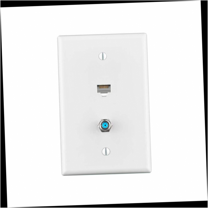 Data Jack Wall Plate 1-Gang White (1-Pack)