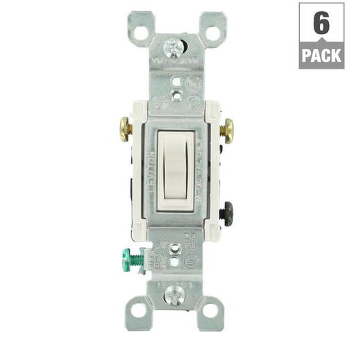 Toggle Switch 3-Way White 15 Amp (6-Pack)