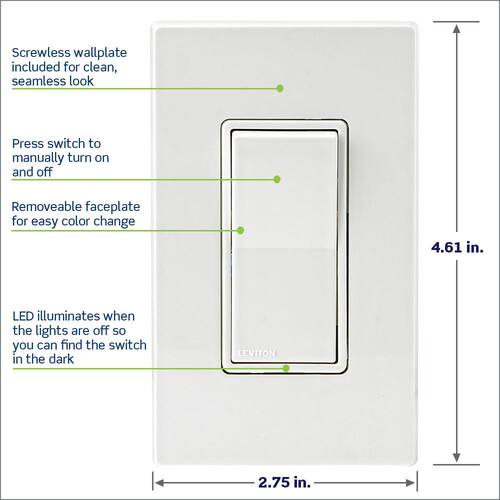 Smart Rocker Light Switch 15 Amp Wi-Fi with Alexa, Google and HomeKit 2nd Gen White