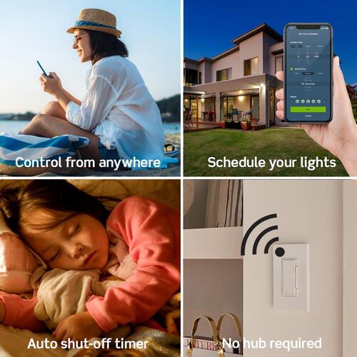 Smart Rocker Light Switch 15 Amp Wi-Fi with Alexa, Google and HomeKit 2nd Gen White