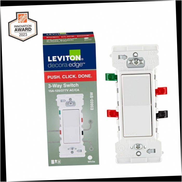 Switch 15 Amp 3-Way White Decora Edge