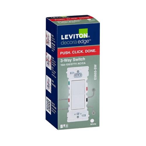 Switch 15 Amp 3-Way White Decora Edge