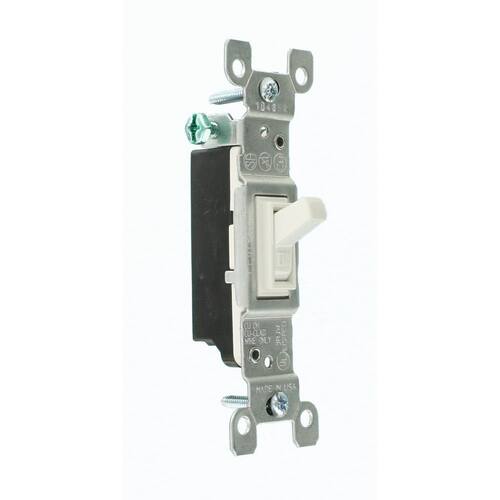 Toggle Light Switch Single-Pole White 15 Amp