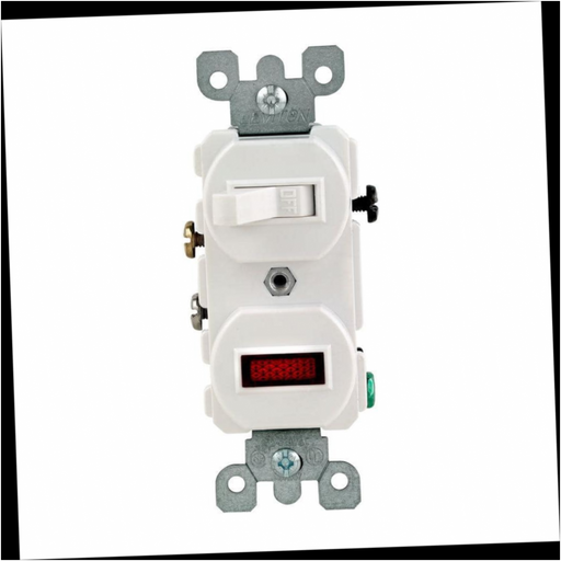 Combination Switch White with Neon Pilot Light 1/25W-125V