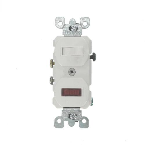 Combination Switch White with Neon Pilot Light 1/25W-125V