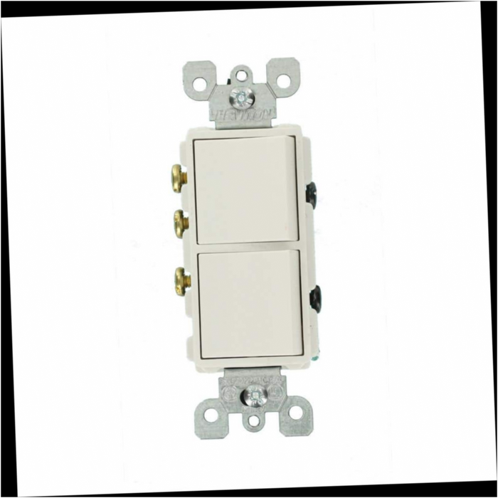 AC Combination Switch 15 Amp 3-Way, White Decora