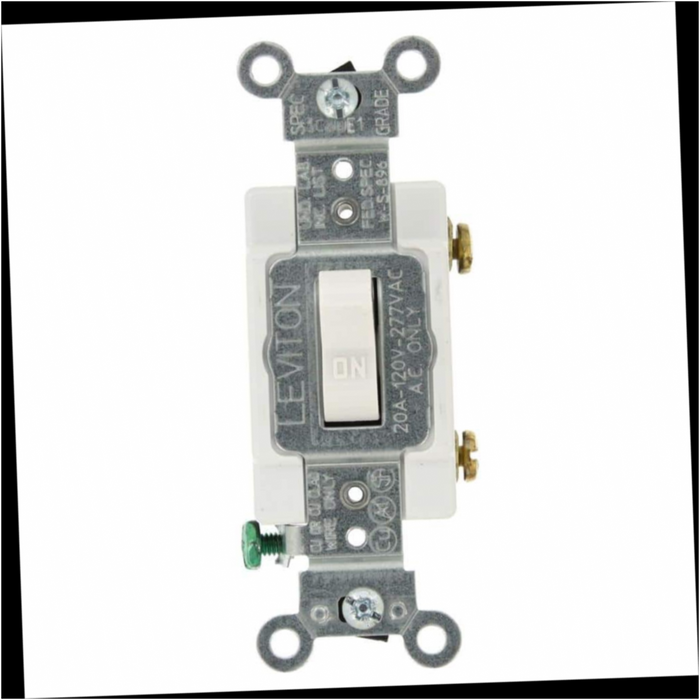 Toggle Switch 20 Amp Single-Pole AC Quiet White