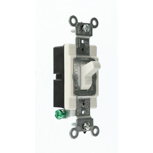 Toggle Switch 20 Amp Single-Pole AC Quiet White