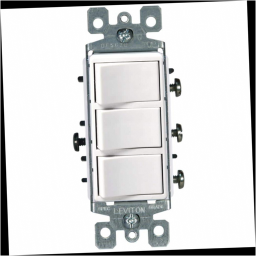 Combination Switch 15 Amp 3-Rocker White