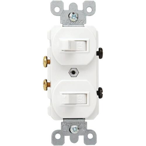 Double Switch Combination 15 Amp, White