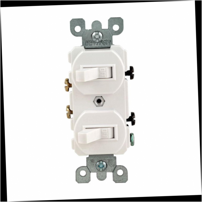 Double Switch Combination 15 Amp, White