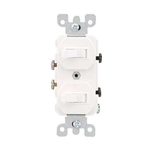 Double Switch Combination 15 Amp, White