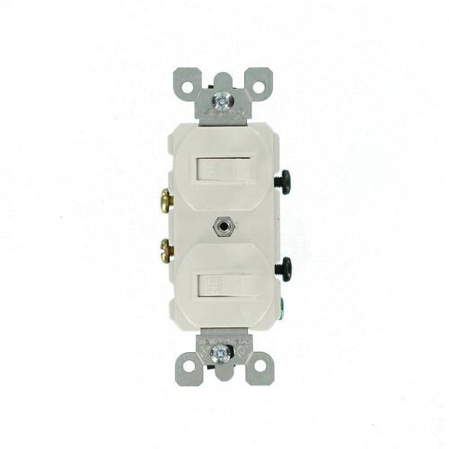 Double Switch Combination 15 Amp, White