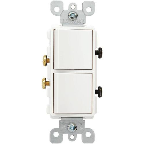 Switch 15 Amp Single Pole Dual White Decora