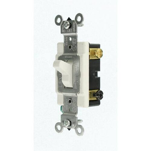 Toggle Switch 3-Way Commercial 20 Amp, White