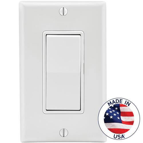 Single-Pole Switch White 15 Amp Decora