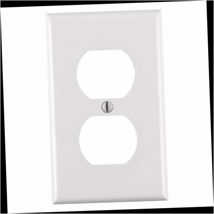 Outlet Wall Plate White Duplex 1-Gang (10-Pack)