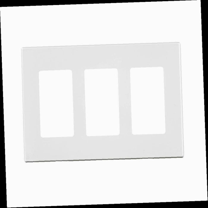 Outlet Wall Plate, White 3-Gang Duplex Outlet Wall Plate (1-Pack)