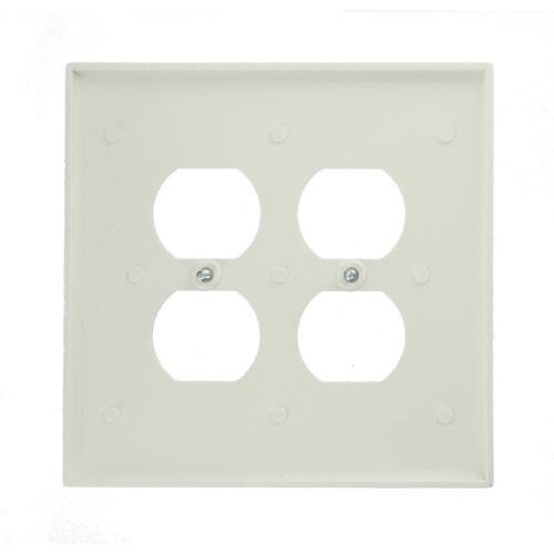 Outlet Wall Plate 2-Gang Duplex White (1-Pack)