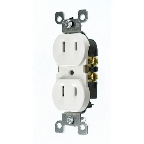 Duplex Outlet 2-Wire White 15 Amp