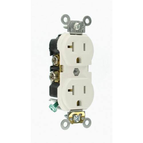 Duplex Outlet Commercial Grade 20 Amp White (10-Pack)