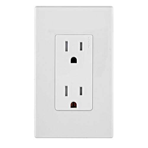 Outlet Tamper-Resistant 15 Amp Duplex Decora Edge, White 10-Pack