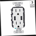 Outlet Duplex 15 Amp Combination Tamper Resistant with USB Charger Decora White (3-Pack)