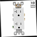 Duplex Outlet Tamper Resistant White 20 Amp (10-Pack)