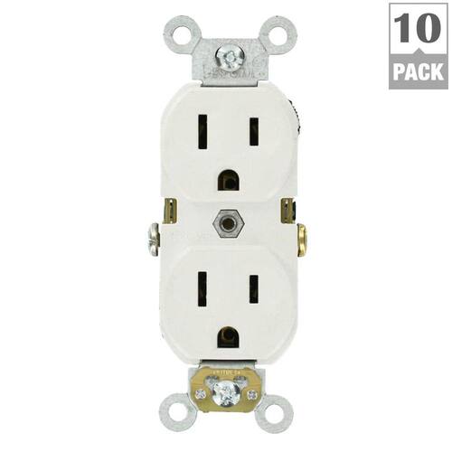 Duplex Outlet Commercial Grade White 15 Amp (10 Pack)