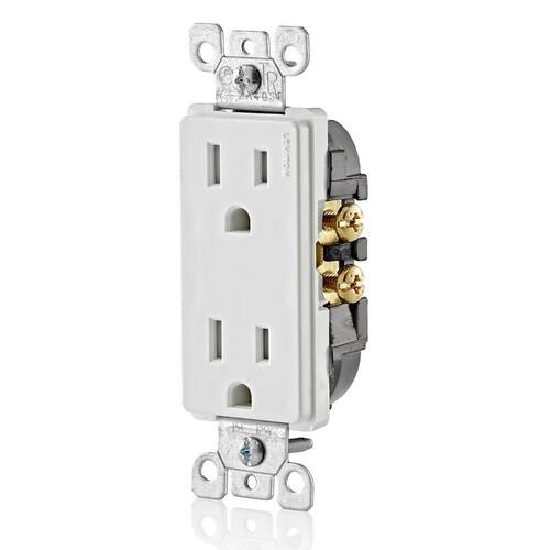 Tamper-Resistant Duplex Outlet 15 Amp White (10-Pack)