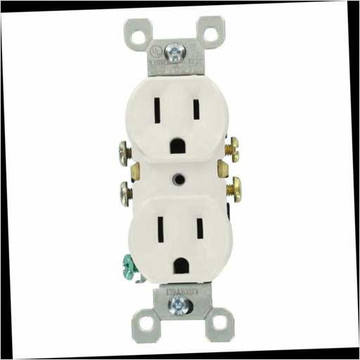 Duplex Outlet Grounding White 15 Amp Residential Grade (10-Pack)