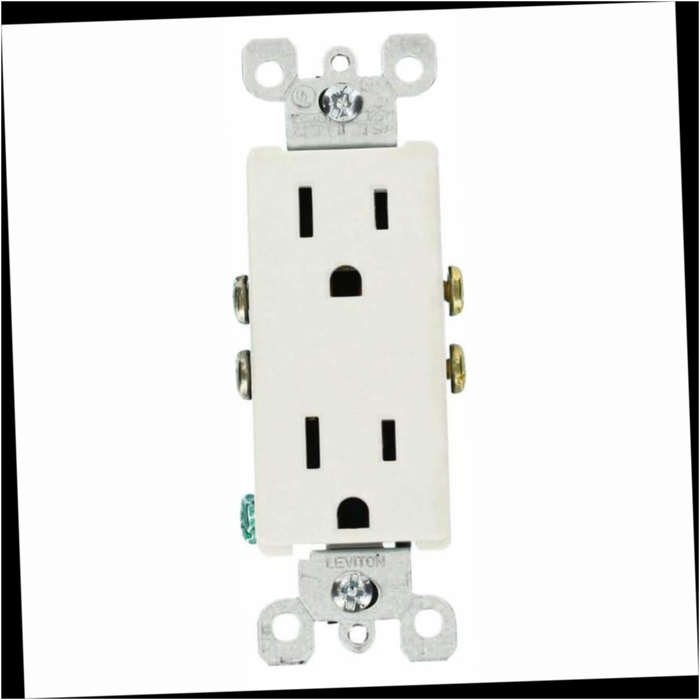 Duplex Outlet Grounding Residential Grade White 15 Amp (10-Pack)