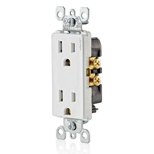 Duplex Outlet Grounding Residential Grade White 15 Amp (10-Pack)