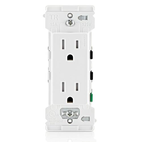 Duplex Outlet Tamper-Resistant White 15 Amp Decora Edge