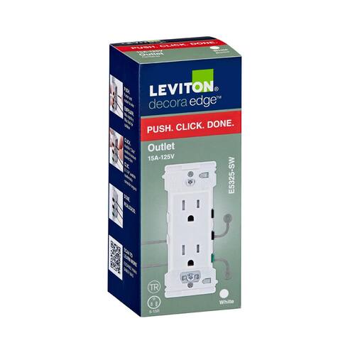 Duplex Outlet Tamper-Resistant White 15 Amp Decora Edge