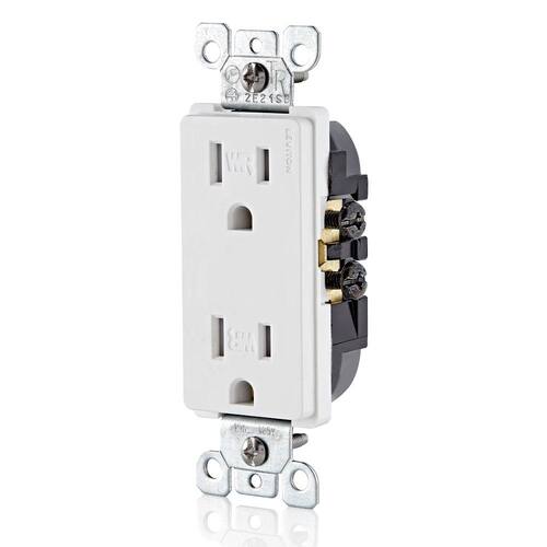 Outlet Duplex Tamper Resistant/Weather Resistant 15 Amp 125-Volt, White Decora