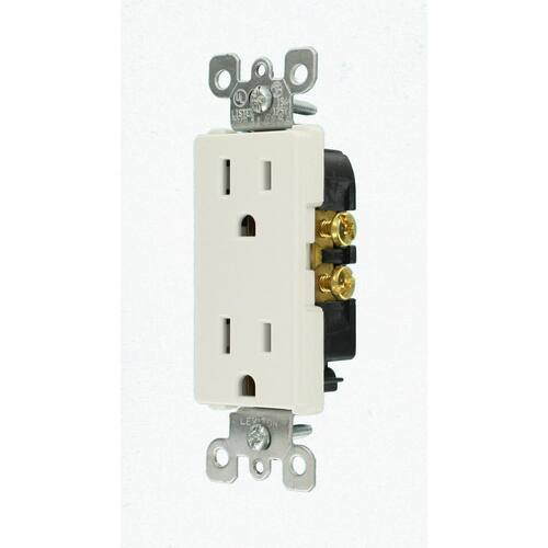 Duplex Outlet Residential Grade Self Grounding White 15 Amp 1pcs.